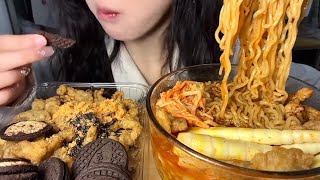 Instant noodles|biscuits|small crispy meat|various snacks|ujFoodEating| Eating vlog#food#video#vlog