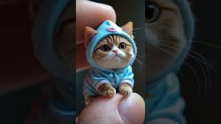 OMG🙊|The Smallest Kitten Ever🧐: Adorable Furry Friend on Fingers!🐱✨ #cat #cute #shorts #shortvideo