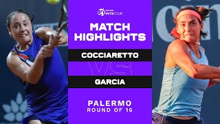 Elisabetta Cocciaretto vs. Caroline Garcia | 2022 Palermo Round of 16 | WTA Match Highlights