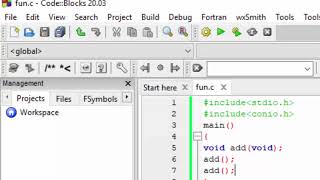 Function in C language on code blocks@COMPUTEREXCELSOLUTION
