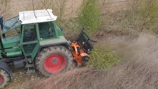 Kosiarka bijakowa leśna ORKAN KL 180 z ciągnikiem FENDT FAVORIT 614 LSA koszenie zarośli