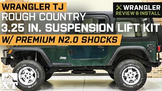 Wrangler TJ Rough Country 3.25 inch Lift Kit w/ Premium N2 Shocks (1997-2002 4.0L) Review & Install