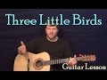 Three Little Birds - Don't Worry (Bob Marley) Easy Strum Guitar Lesson Chord Strum Tutorial