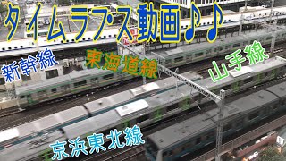 【タイムラプス鉄道動画】新幹線･東海道線･山手線･京浜東北線を東京国際フォーラムから撮ってみた♪♪