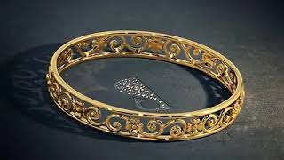 Gold Bangles Designs From Blue Stone