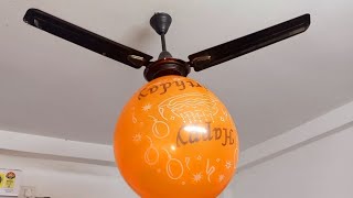 Fan experiment with Big happy birthday balloon 🎈 Crompton Super Briz High Speed Ceiling Fan