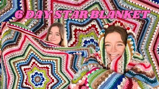 crocheting the viral 6 day star blanket ⭐️ (day by day recap \u0026 total hours)