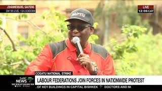 National strike | Saftu general secretary Zwelinzima Vavi addressing the workers