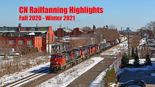 CN Railfanning Highlights - Fall 2020 \u0026 Winter 2021 (Southern Ontario)