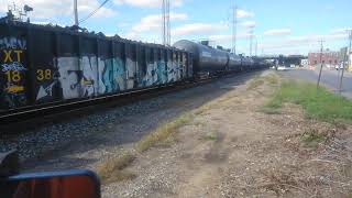 Q372 at Elsmere junction with a Conrail boxcar.