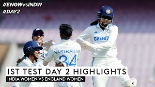 india women vs england women ist test  day 2 2023 highlights today  | indw vs engw  highlights day 2