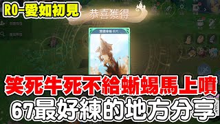 【RO-愛如初見】放棄牛牛了《67等光速練功地區》一來就給驚喜? 如果有其他更好練的點也可以留言分享給我知道唷！