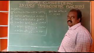 Konnurs Aryabhata theory classes INVERSE TRIGONOMETRIC FUNCTIONS Part 7 Prof Chandrashekar Sir
