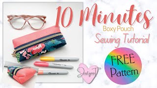 FREE Pattern | 10 Minutes Boxy Bag | Glasses or Pencil Case | Quick and Easy #diy #sewingpatterns