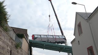 Au Havre, la spectaculaire arrivée des cabines du funiculaire