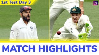 IND vs AUS 1st Test 2018 Day 3 Stats Highlights: India Slightly in Control