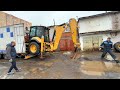 Погрузка caterpillar в фуру Мега loading a caterpillar excavator into a mega truck