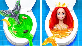 TRANSFORMATION INTO A MERMAID DOLL🧜‍♀️ We Built a Doll Waterpark🌊 Rich vs Poor Makeover by 123 GO!