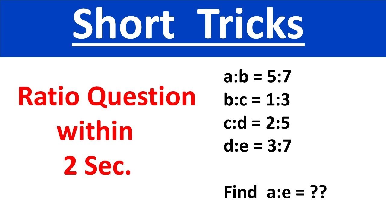 Ratio And Proportion Solve Within 2 Sec | Short Tricks | # ...