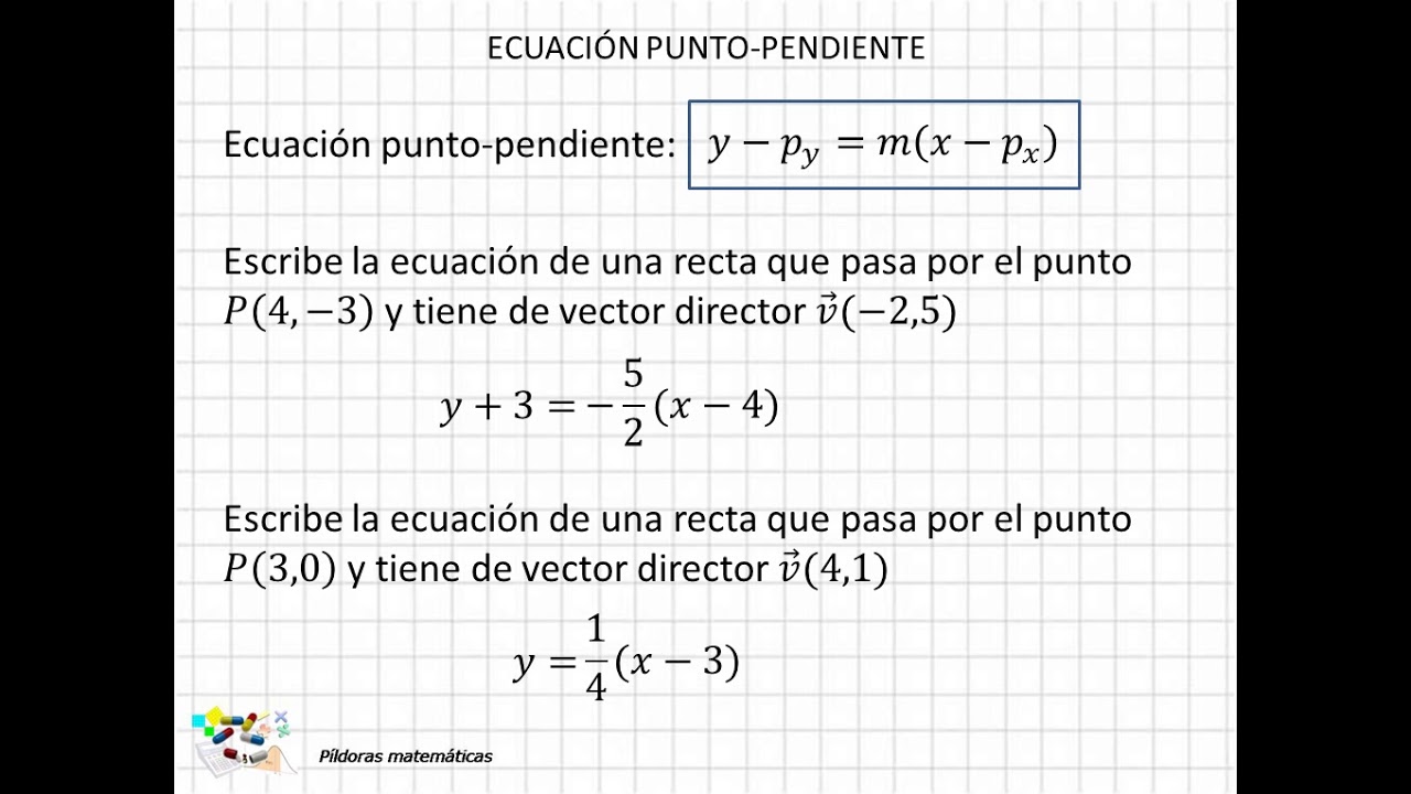 17 Ecuación Punto Pendiente De La Recta - YouTube