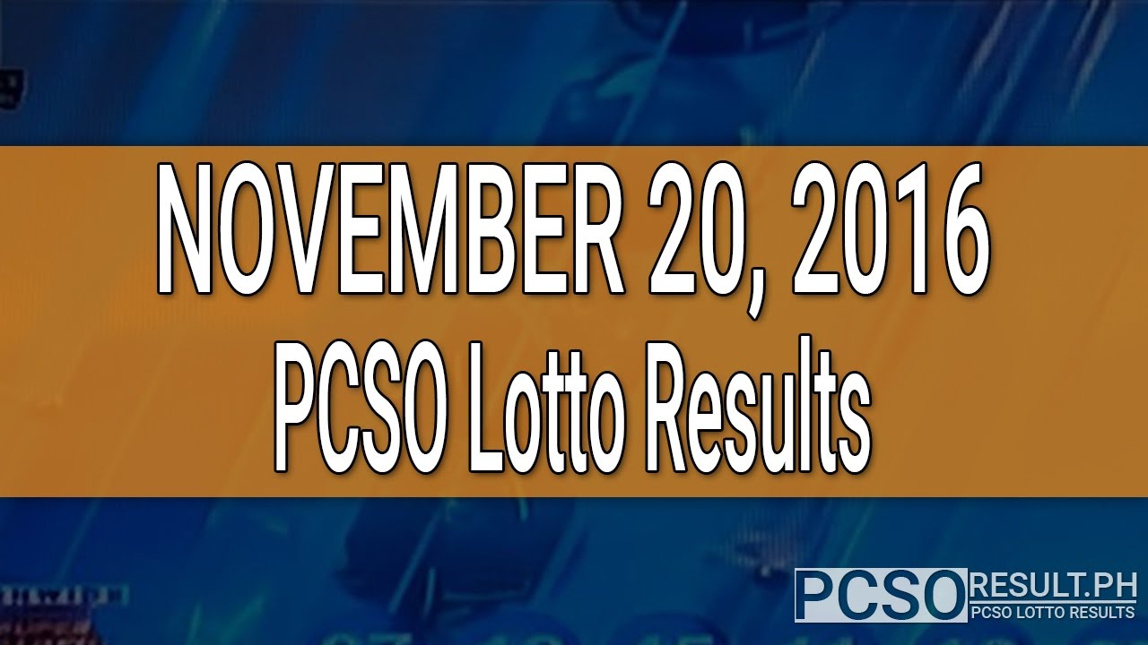 PCSO Lotto Results November 20, 2016 (6/58, 6/49, Swertres & EZ2) - YouTube