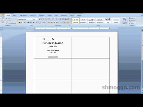 Printing Business Cards in Word | Video Tutorial Printing Business Cards in Word | Video Tutorial