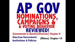 AP GOV Review Chapter 9 Nominations, Campaigns, & Voting