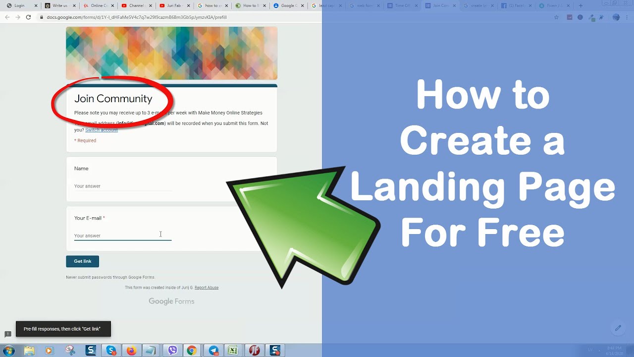 How To Create A Landing Page For Free With Google Docs - YouTube