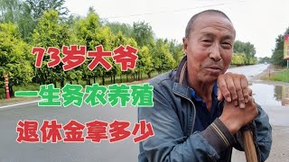 73岁农村大爷，家中农田五十亩一生务农养殖，看晚年领多少退休金