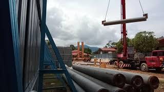 Proses mengalih tiang piling 350