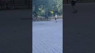 crazy man playing with spinning disk - central park new york 2022 🇺🇸🇺🇸🇺🇸