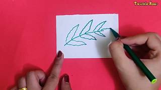 How to draw different types of leaves | Draw leaf | simple drawing for kids