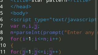 JavaScript Program To Print Star Pattern And Number Pattern | JavaScript Star Pattern Web Coding
