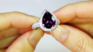 Blue Magenta Garnet ring at 6.22 carats by Kat Florence. KF06997