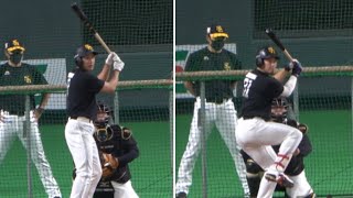 ソフトバンクホークス柳田悠岐＆栗原陵矢選手🤗仲良く札幌ドームを破壊する打撃練習シーン😱2021.9.5