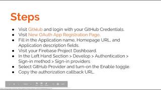 How to enable GitHub Login in a Firebase App?