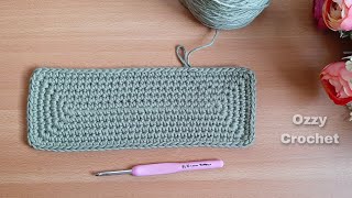 كروشيه / طريقة القاعدة المستطيلة  بغرزة الحشو بالتفصيل / #bags_crochet   #ozzy_crochet