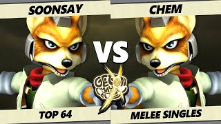 GOML X - Soonsay (Fox) Vs. Chem (Fox) Smash Melee - SSBM