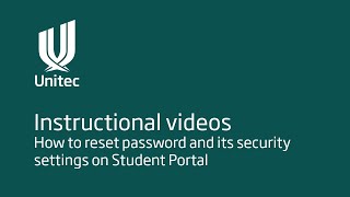 How to reset password and its security settings on Student Portal (MyPortal) | Unitec