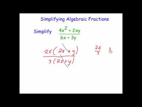 Simplifying Algebraic Fractions - YouTube