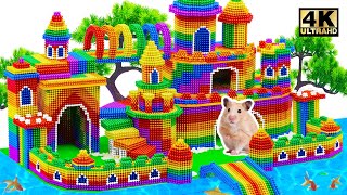 Build Most Beautiful Castle And Aquarium Around For Hamster From Magnetic Balls | ASMR Video