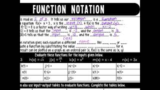 A 3 1 NOTES function notation