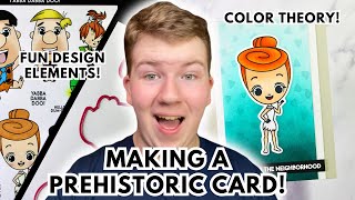 Rock Your Crafting! Fun STENCILING & COLOR THEORY on a Flintstones Card!