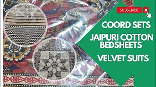 Rs399 se Cotton Bedsheet in Jaipuri Block Ajrakh mughal prints Coords VelvetSuits DesiU 9910855501