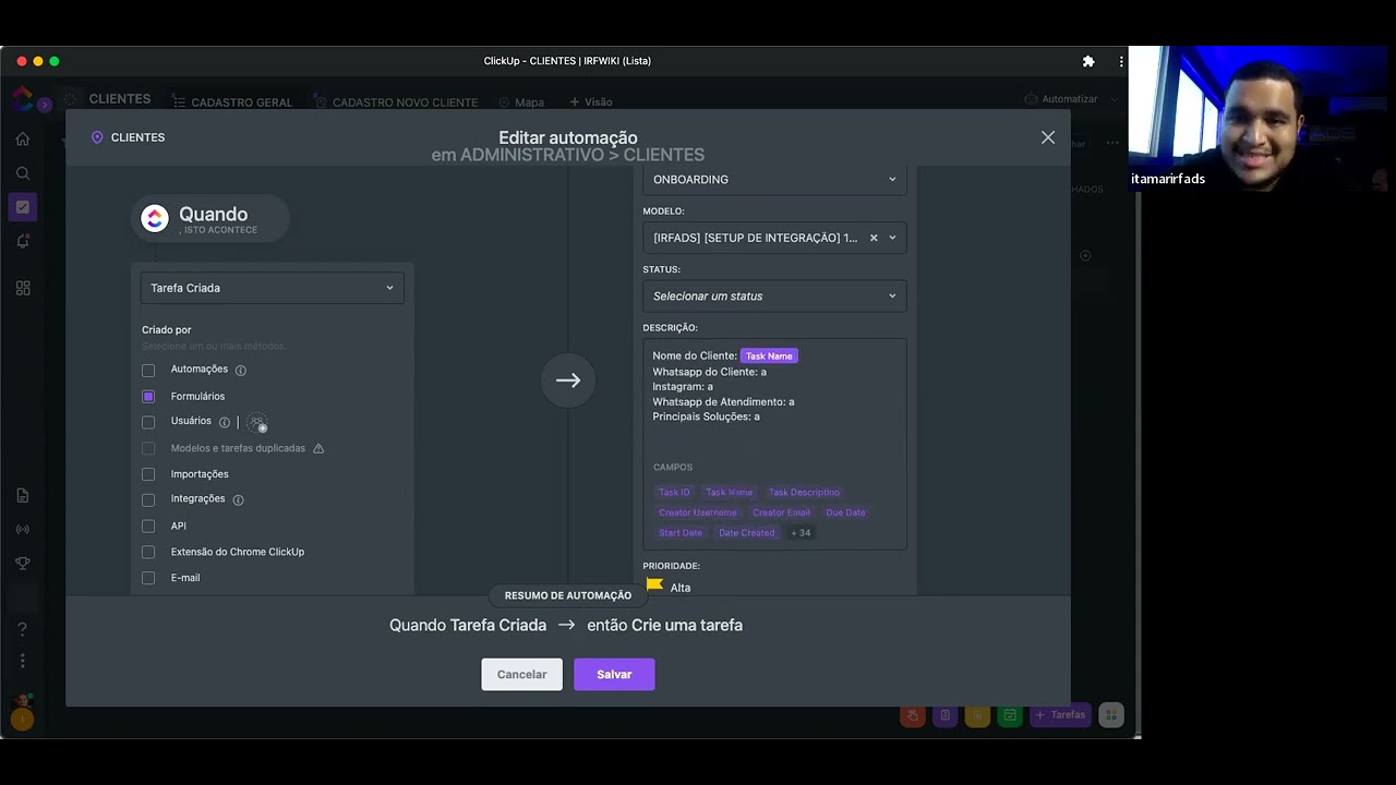 Aula 05 Clickup Erp Configurando O Template Youtube