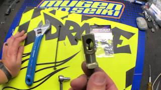 Adam Drake from Mugen Seiki Racing shows how to use the Mugen Pin Replacement Tool.