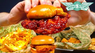 WINGSTOP Chicken Sandwich better than POPEYES? + Boneless Wings & Voodoo Fries