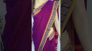 @8074916117...A very Beautiful 😍 small kanchi border Narayanpet mercerised cotton Handloom sareepink