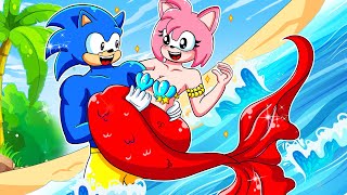 Sonic Fall In Love With Mermaid Amy | Love Stories | Sonic The Hedgehog 3 Animation