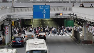 JR西日本　大阪駅御堂筋南口前の横断歩道　2021/6/8 18時前頃（4K UHD 60fps）